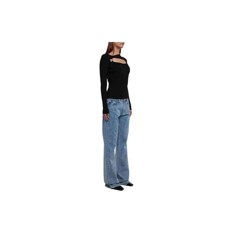 COPERNI Long Sleeved Cut Out Detailed Ribbed Knit Top-5