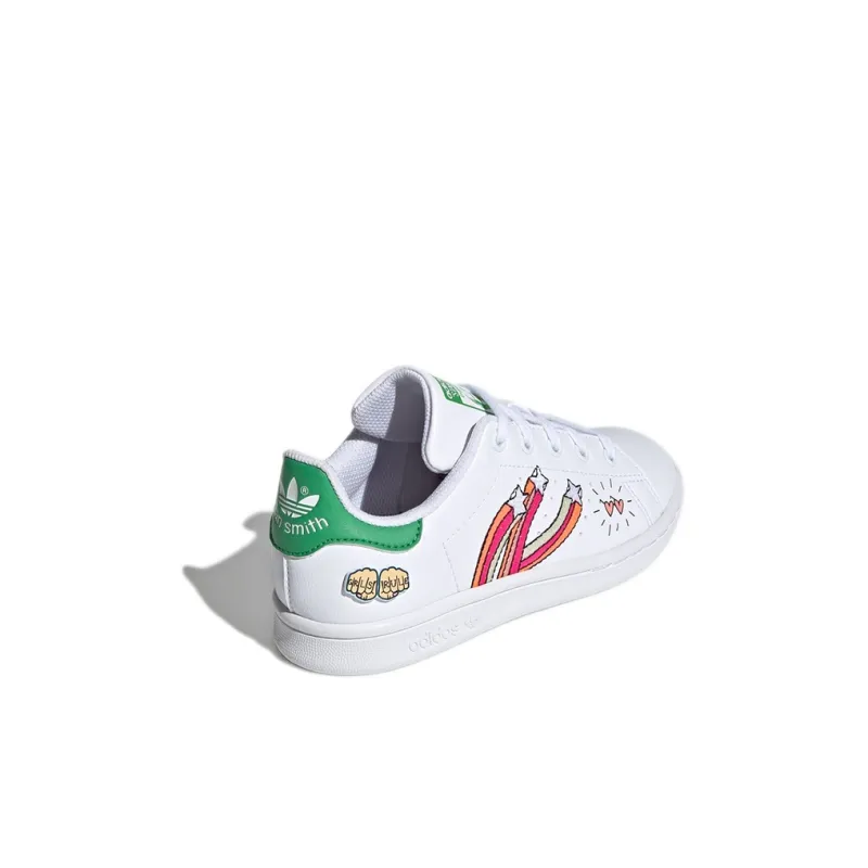 Adidas Originals STAN SMITH Collection C Low-Top Skateboard Shoes White Green Red Children Aged 3-7 Years Old-3