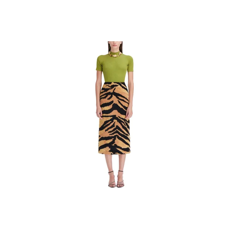 OSCAR DE LA RENTA Tiger Chenille Jacquard Pencil Skirt-1