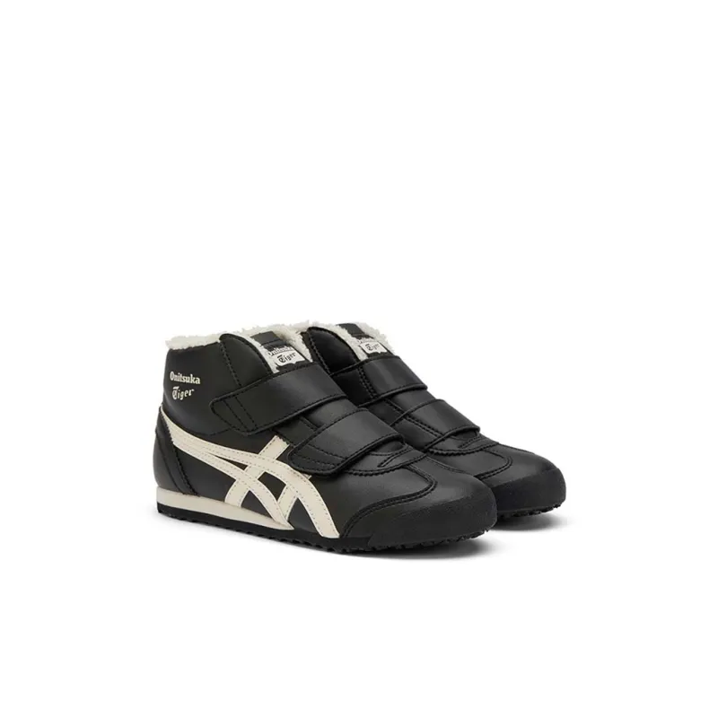 Onitsuka Tiger Mexico Mid Runner Abrasion Resistant Mid Top Kids' Running Shoes Black Children Aged 3 7 Years Old-0
