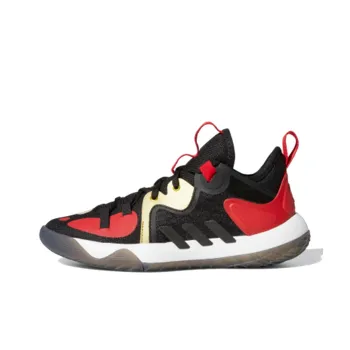 Adidas Harden Stepback 2 J Breathable Mid Top Children's Basketball Shoes Black Red Brown Teenagers