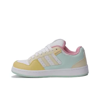 ABCYLM Slip Resistant Cushioning Impact Resistance Wear Resistant Low Top Skateboard Shoes Women's White Yellow Green