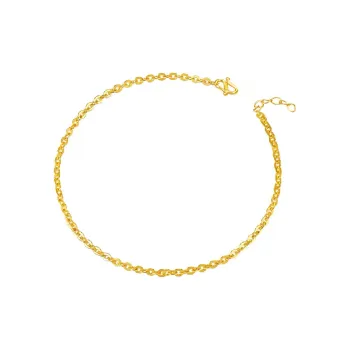 JINGUIFU Water Ripple O Neck Versatile Solid Gold 999 Priced In Gram Bracelets Women's