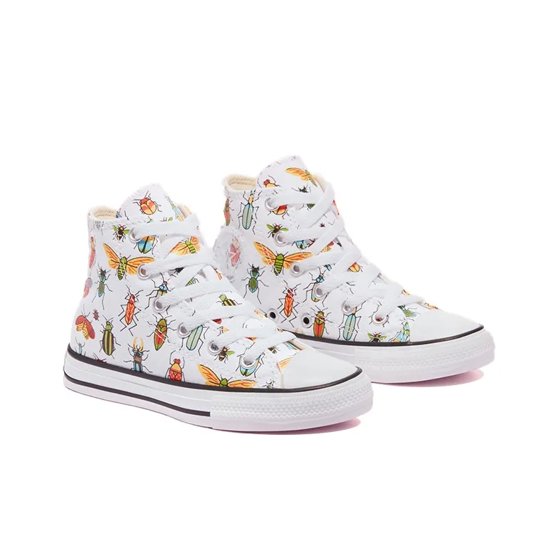 Converse Chuck Taylor All Star Anti Slip Wear Resistant High Top Kids Canvas Shoes White Black Teenagers-2