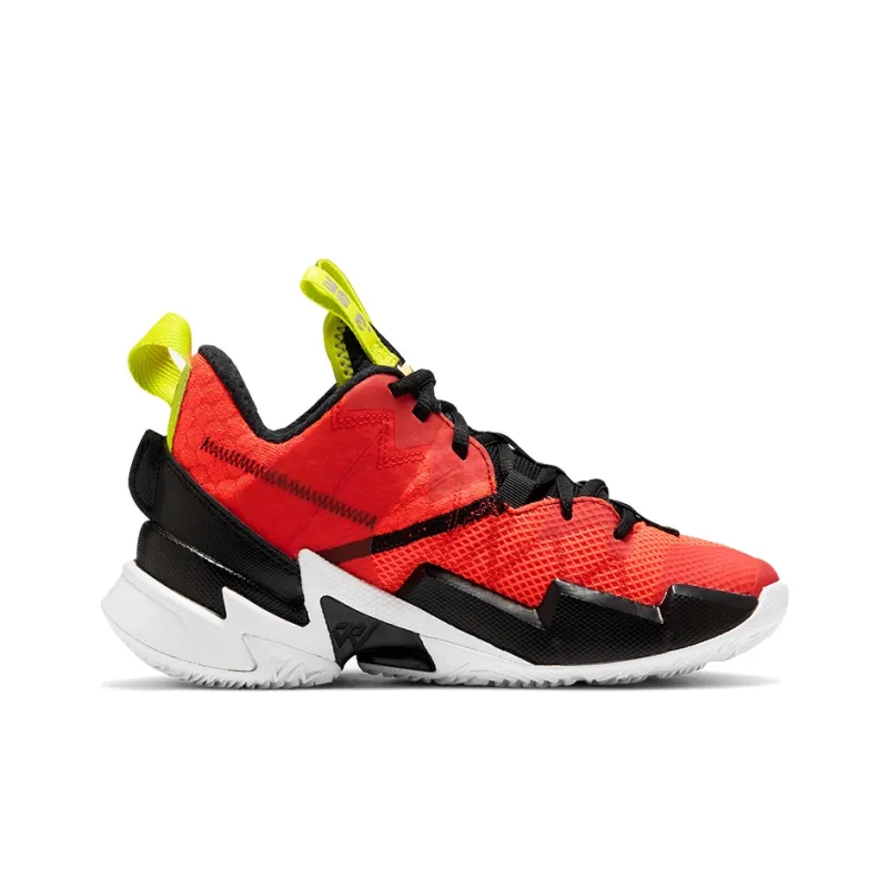 Jordan Why Not Zer0.3 SE Russell Westbrook 3 Wear-Resistant Low-Top Children's Basketball Shoes Orange Yellow Teenagers-1