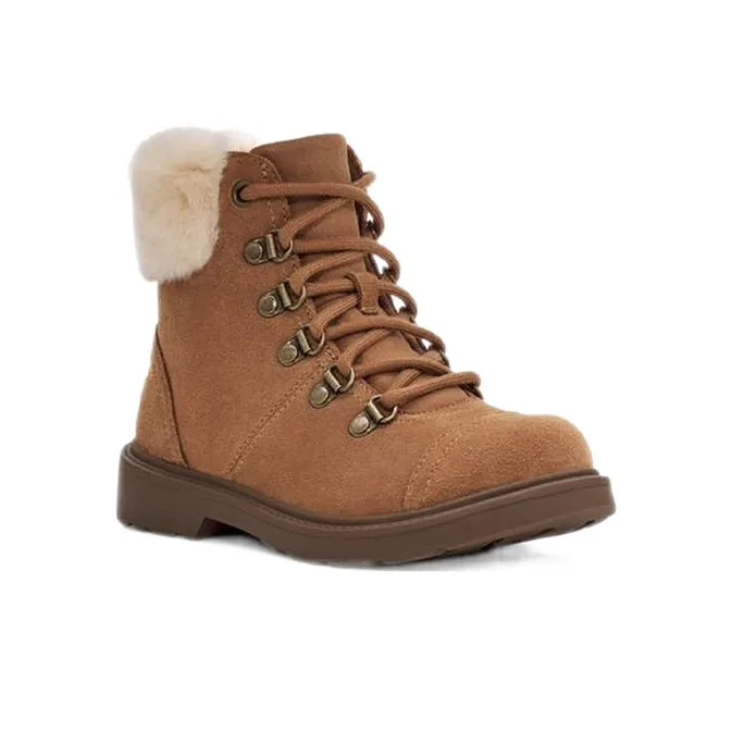 UGG Azell Hiker Weather Short Snow Boots Chestnut Teenagers-2