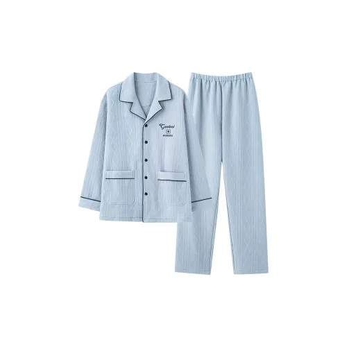 UAVAE Pajama Set Men's Blue Gray