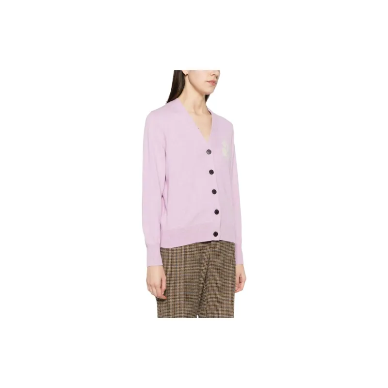 ISABEL MARANT ETOILE Karin Logo Intarsia Knitted Cardigan-3