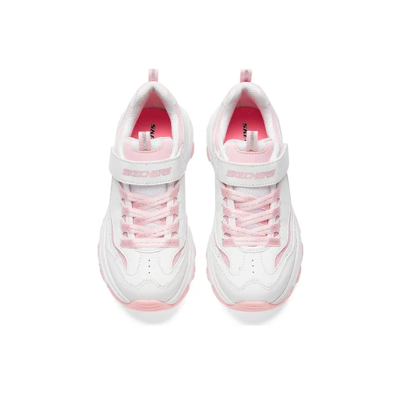 Skechers Anti Slip Wear Resistant Kids Lifestyle Shoes White Pink Teenagers-3