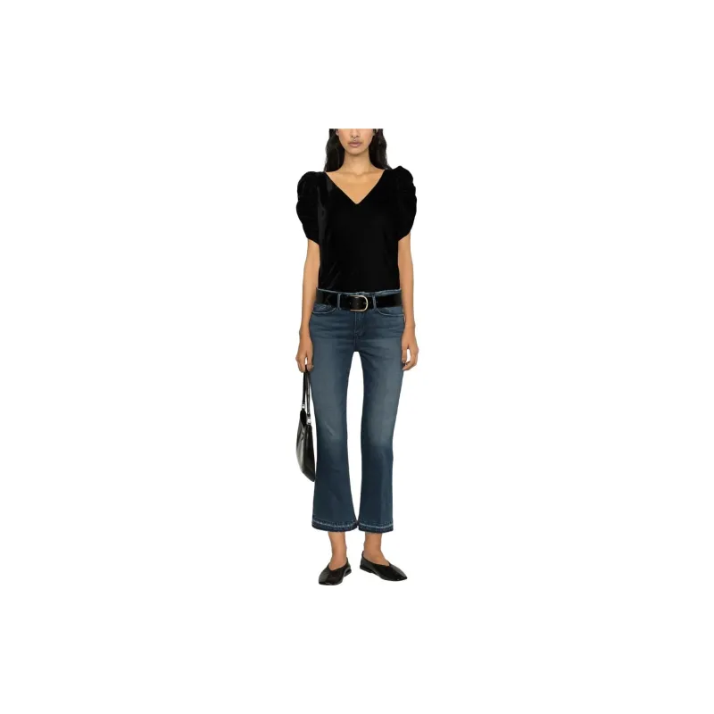 FRAME Quincy High Waisted Flared Jeans-1