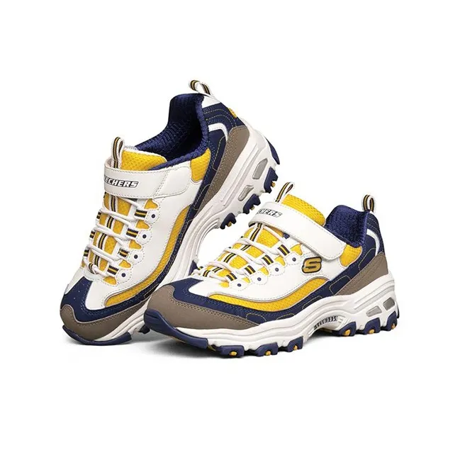 Skechers D'LITES Series Cushioning, Slip Resistant, And Abrasion Resistant Kids Lifestyle Shoes Yellow White Teenagers-2