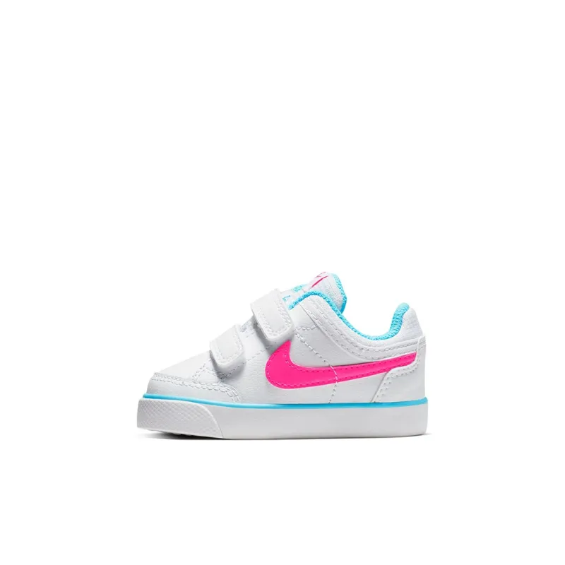 Nike Capri 3 LTR Low Top Skateboard Shoes White Blue Infant And Toddler-0