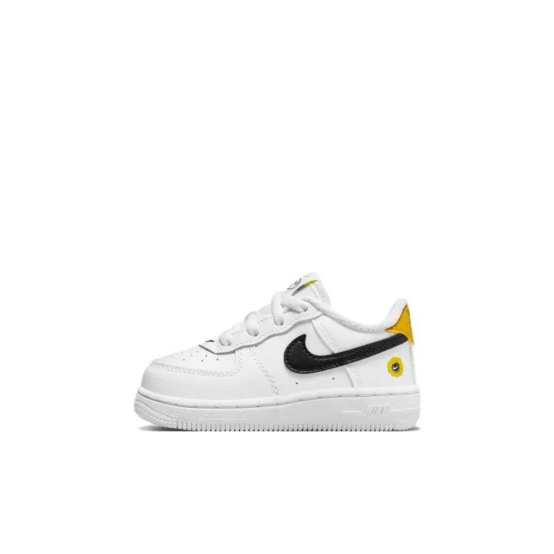 Nike Air Force 1 LV8 Anti Slip Wear Resistant Low Top Skateboard Shoes White Black Yellow Infant And Toddler-0