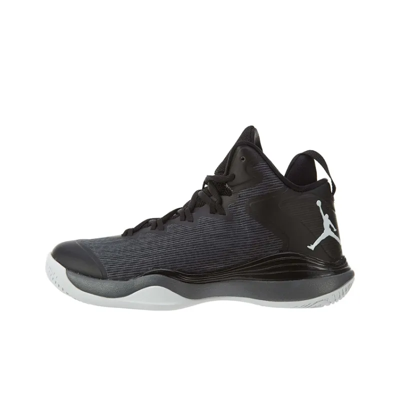 Jordan Super.Fly 1 Slip Resistant Cushioning Abrasion Resistant Mid Top Children's Basketball Shoes Black Teenagers-0
