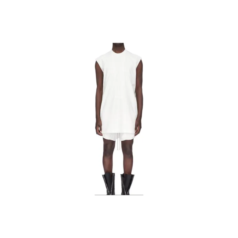 RICK OWENS Splintered Tarp Cotton Tank Top-1