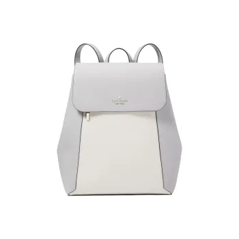 Kate Spade Litchi Grain Leather Backpack Women's Gray & White