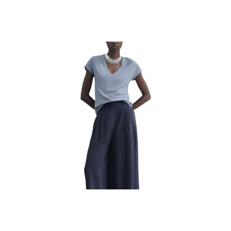 ZARA Regular T-Shirt Women's Light Blue-2