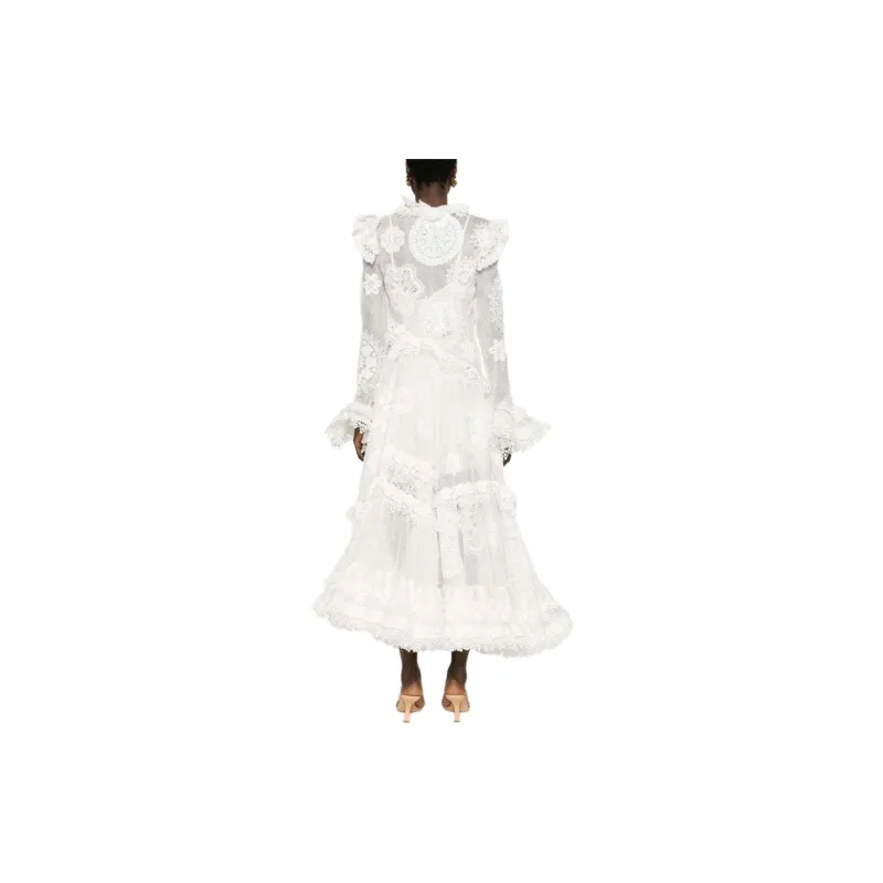 Zimmermann SS24 Long-Sleeved Dresses Women's Ivory White-2