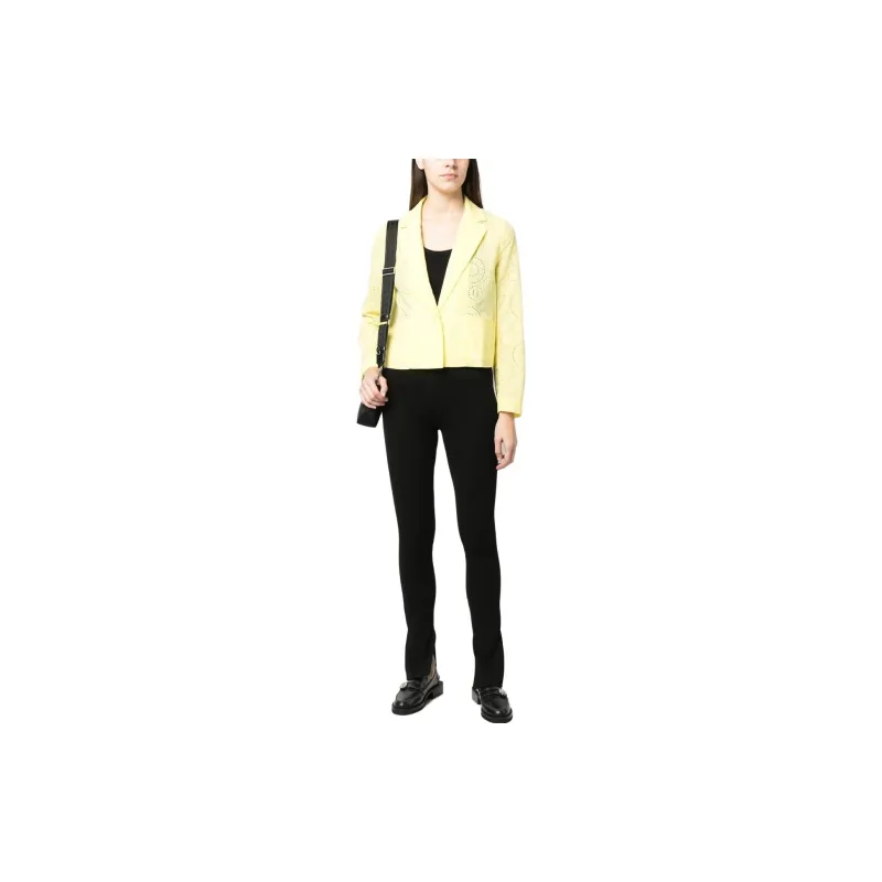Karl Lagerfeld Broderie anglaise Cropped Cotton Blazer-1