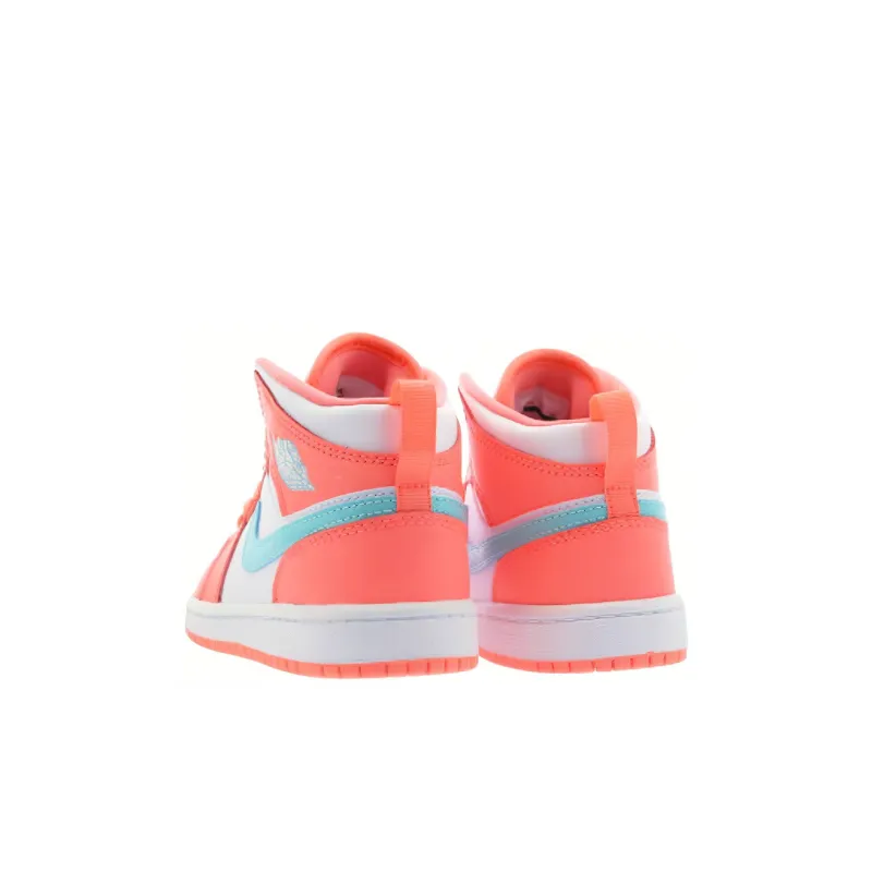 Jordan 1 Mid Crimson Pulse/Light Aqua-White-4