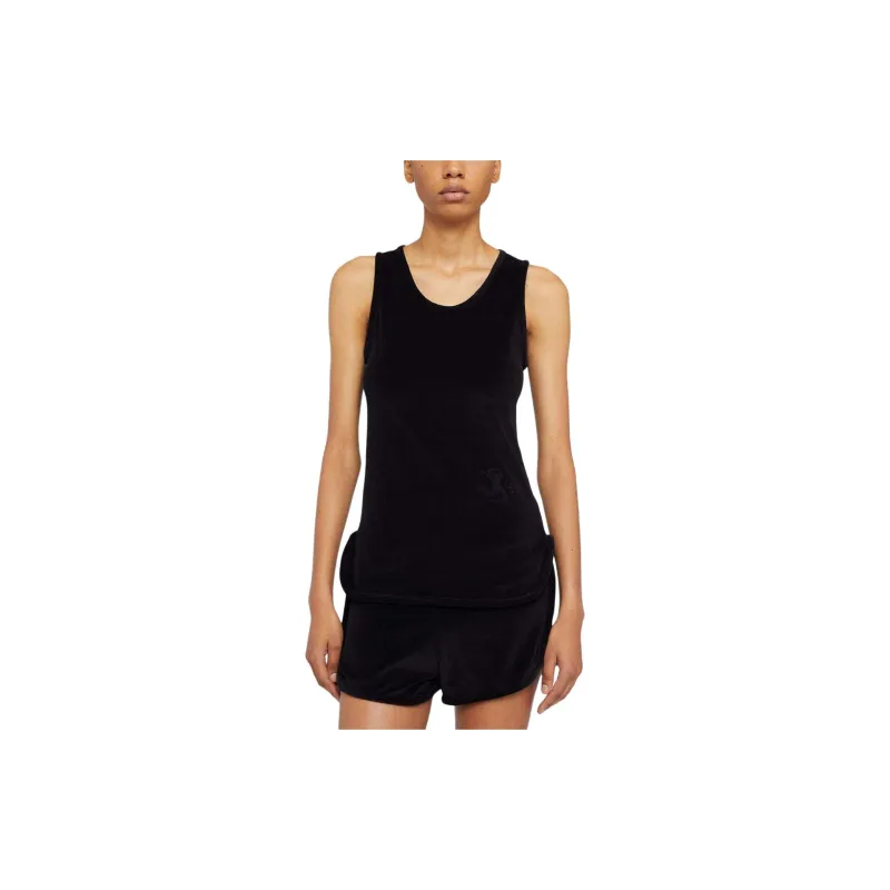 JIL SANDER Logo-appliqué Velvet Tank Top-1