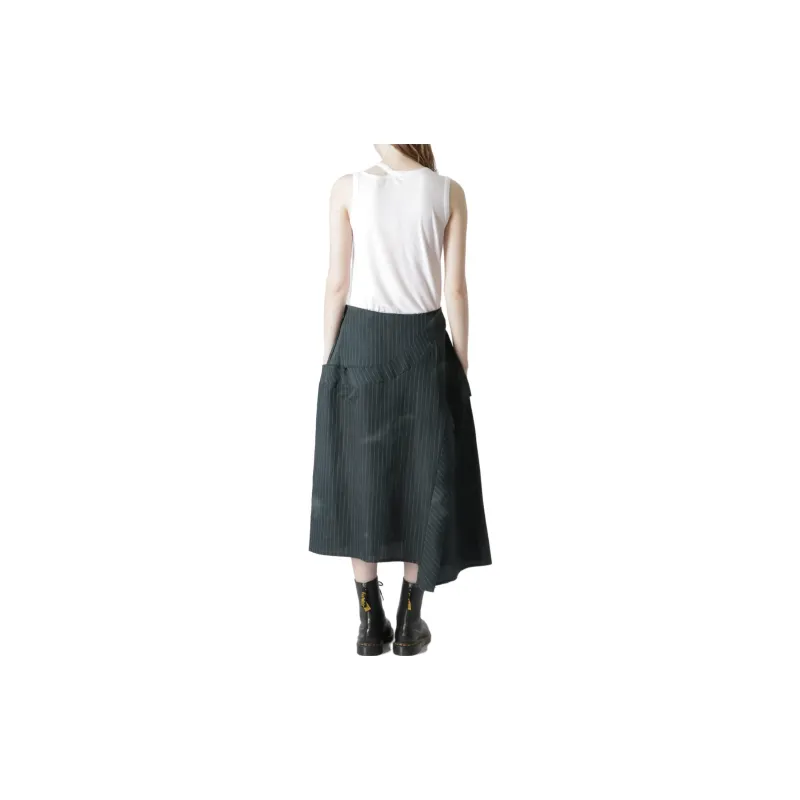 Yohji Yamamoto Casual Short Skirts Women's Blue Black-3