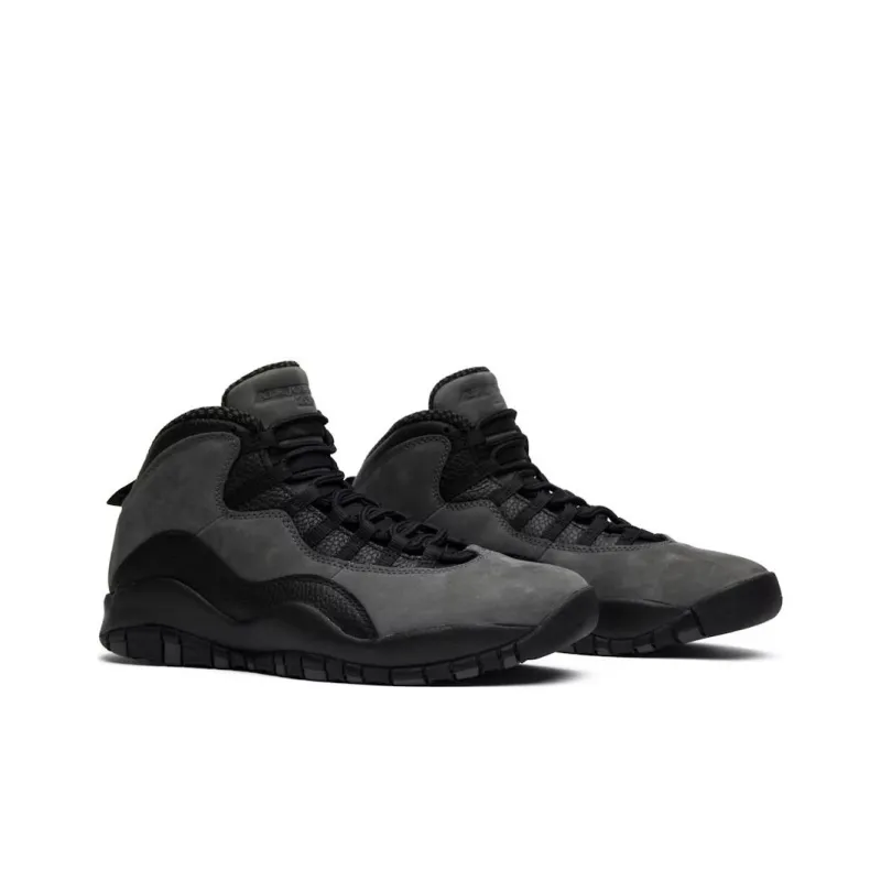 Jordan Air Jordan 10 Anti-Slip Wear-Resistant Mid-Top Vintage Basketball Shoes Unisex Gray-3