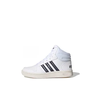 Adidas Neo Hoops 2.0 K Wear Resistant Mid Top Kids' Skateboarding Shoes White Black Kids'