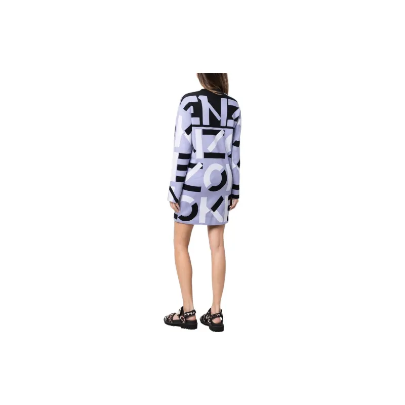 KENZO Long Sleeved Dress Women's Purple-2