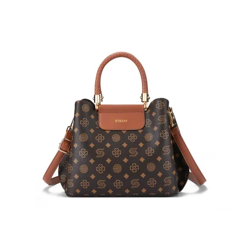 ST&SAT Synthetic Leather One Shoulder/Crossbody/Portable/Mom Women's Bag Regular Women's Coffee/Ecru