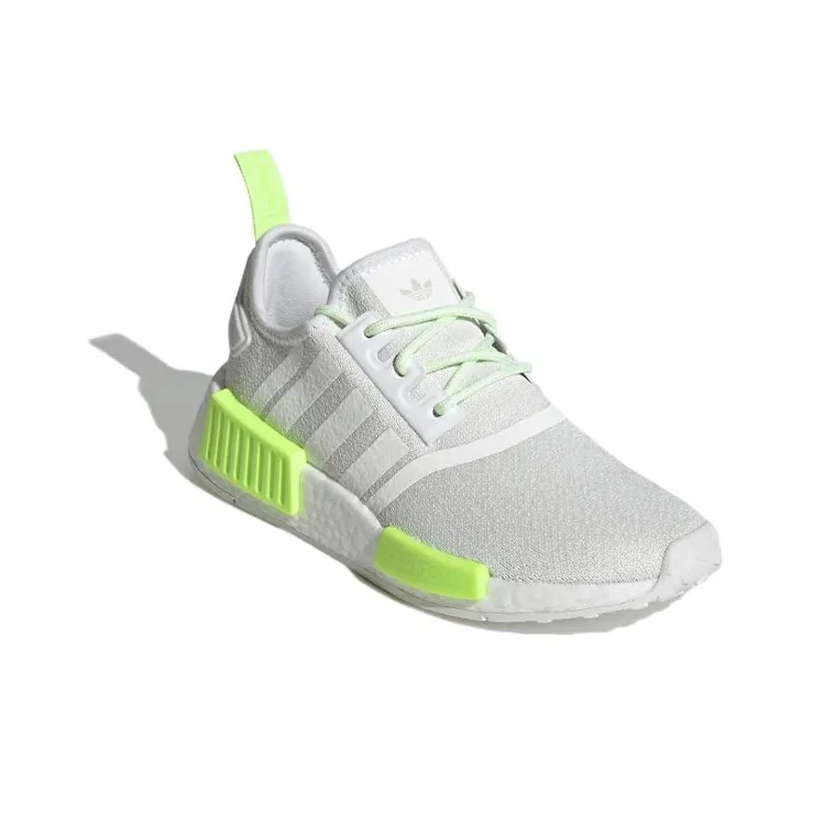 Adidas Originals NMD_R1 J Wear Resistant Kids Lifestyle Shoes White Green Teenagers-2