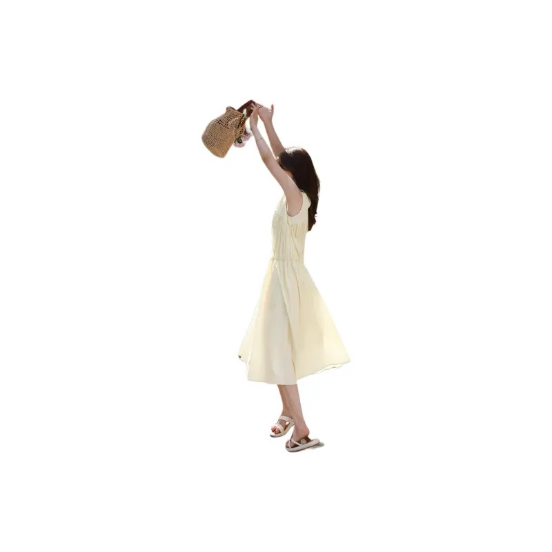 Mt Sleeveless Dress Women's Light Apricot-1