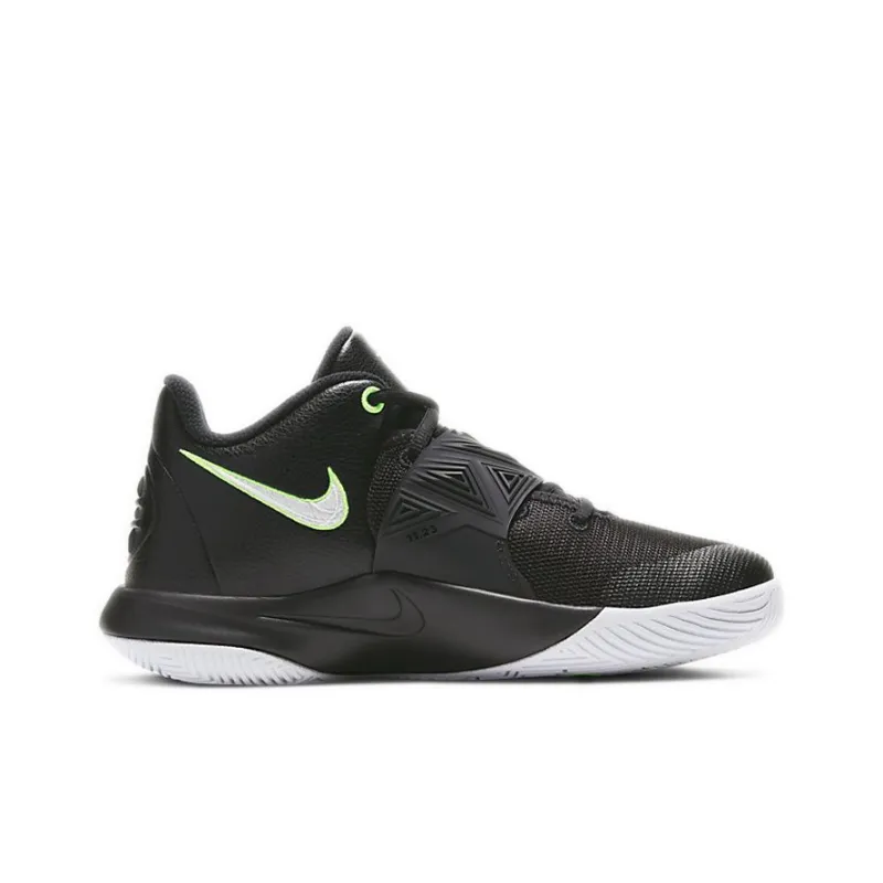 Nike Flytrap 3 Slip Resistant Cushioning Wear Resistant Low Top Children's Basketball Shoes Black White Green Teenagers-1