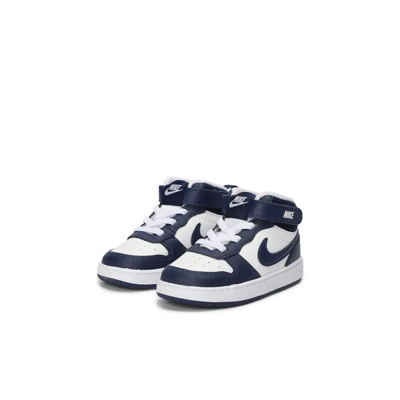 Nike Mid 2 Anti Slip Wear Resistant Mid Top Skateboard Shoes Blue White Baby-2