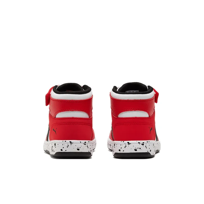 Puma Rebound LayUp Speckle Big Kid 'White High Risk Red'-4