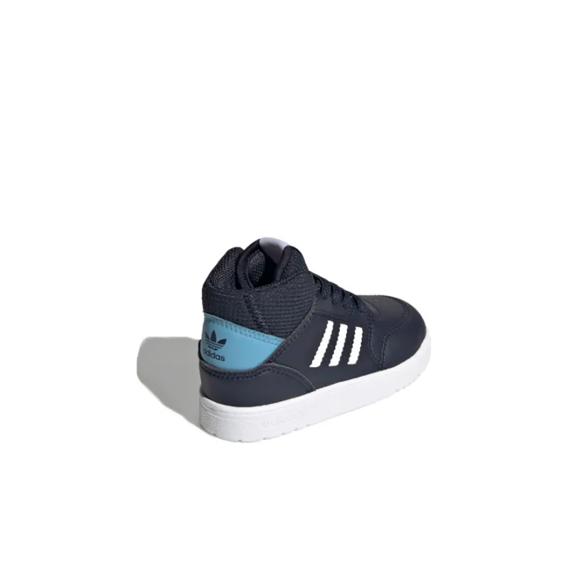 Adidas Originals Drop Step Slip-Resistant High-Top Toddler Shoes Black Blue White Infant And Toddler-3