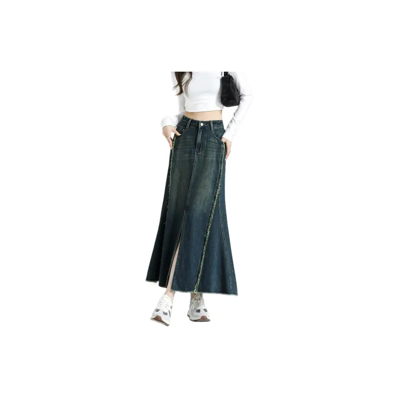 【dme】 Denim Long Skirts Women's Medium Denim Blue-3