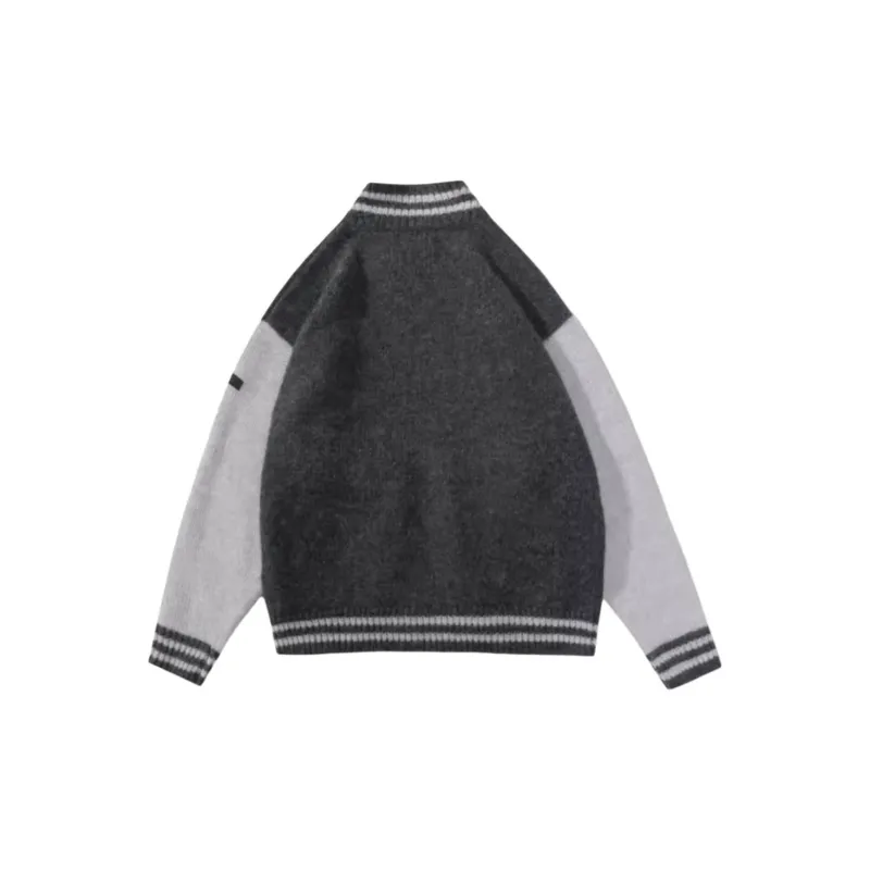 OCTOBEELAB Sweater Men's Patchwork Gray-1