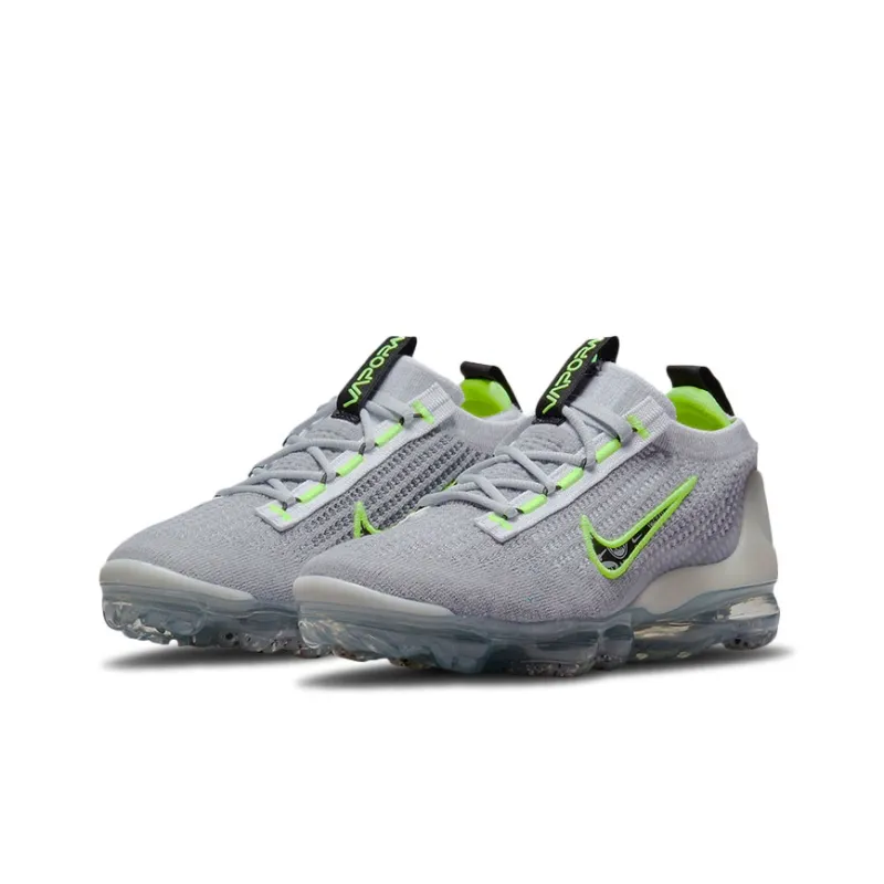 Nike VaporMax 2021 Low Top Kids' Running Shoes Gray Green Teenagers-2