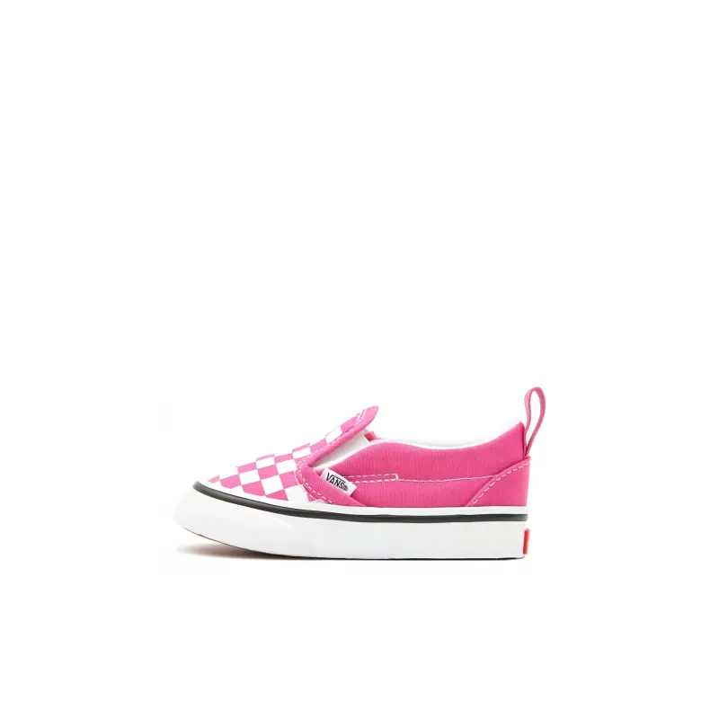 Vans Slip-on Anti-Slip And Wear-Resistant Breathable Low-Top Toddler Shoes Pink White Plaid Infant And Toddler-0