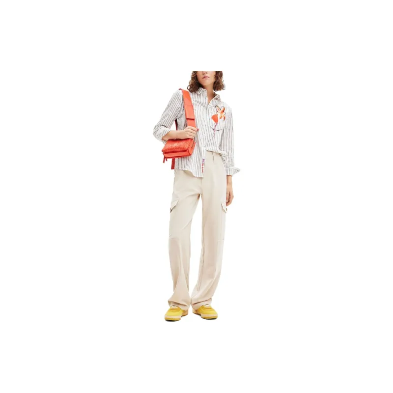 Desigual Cargo Pants Women's Beige-1