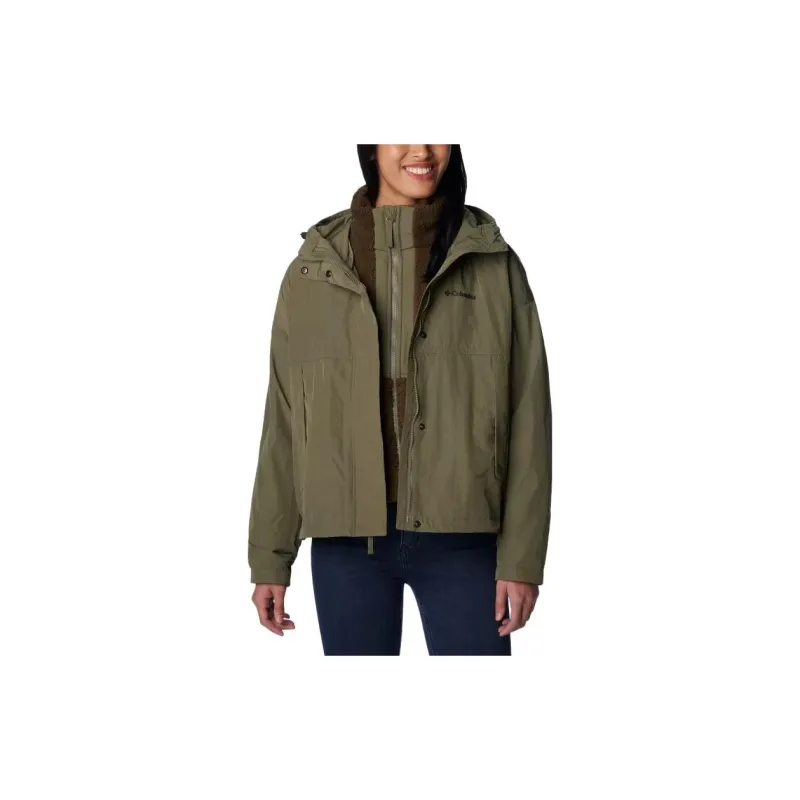 Columbia Windbreaker Jackets Women's Green-4