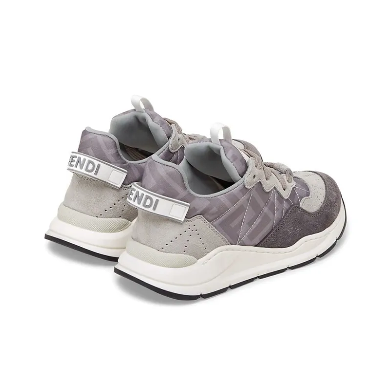 FENDI Anti Slip Wear Resistant Low Top Kids Lifestyle Shoes Gray Teenagers-3