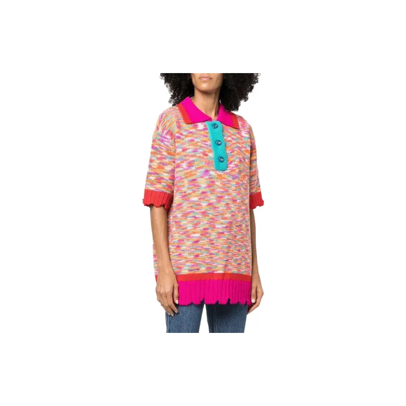 ANDERSSON BELL Knitted Short sleeved Polo Shirt-3