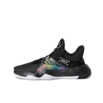 Adidas D.O.N. Issue #1 Anti Slip Wear Resistant Low Top Children's Basketball Shoes Black Purple Teenagers