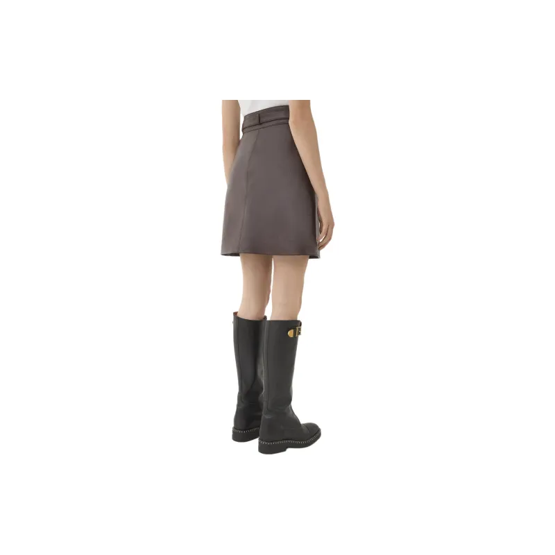 Chloé A Line Leather Skirt-2