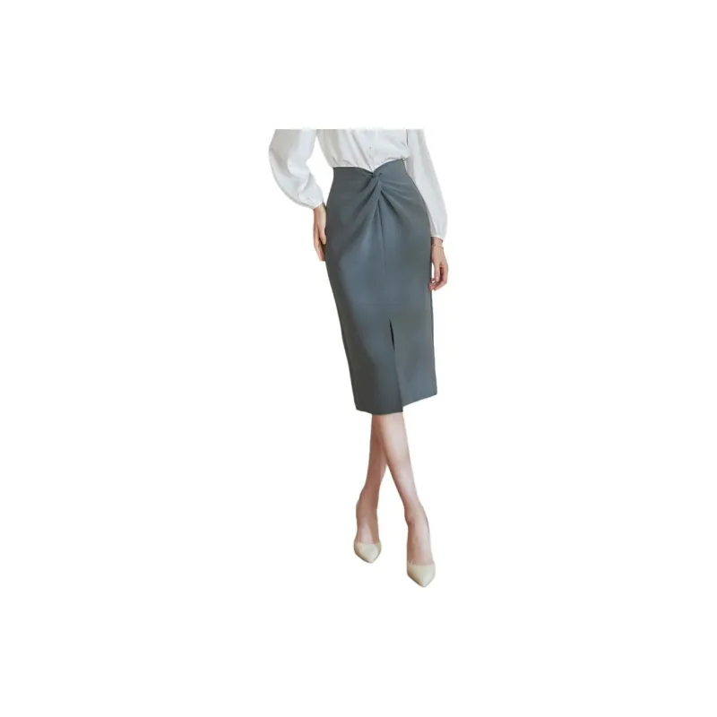 ROEYSHOUSE Casual Long Skirts Women's Gray-2