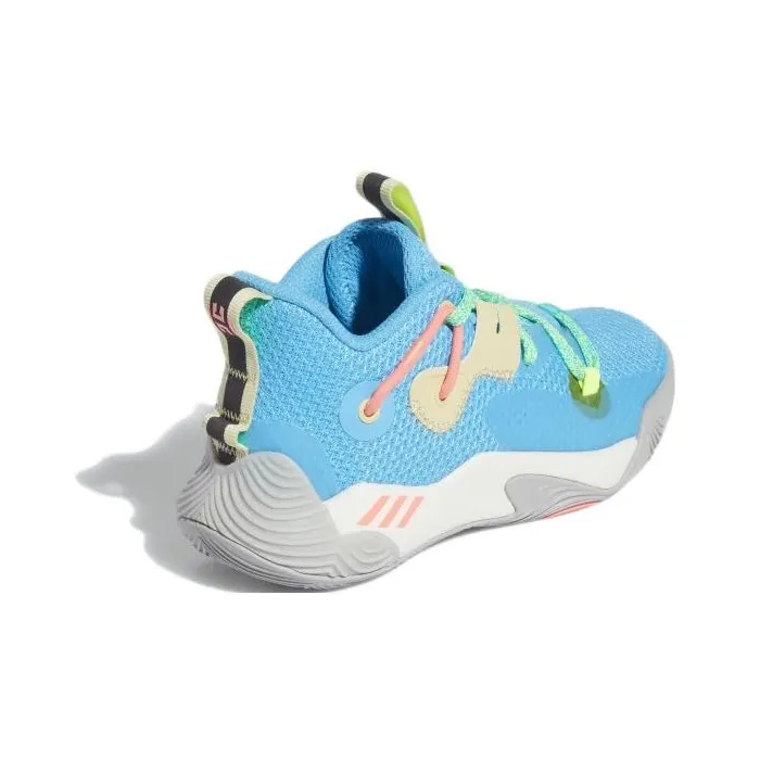 Adidas Harden Stepback 3 Wear-Resistant Mid-Top Children's Basketball Shoes Blue Teenagers-4