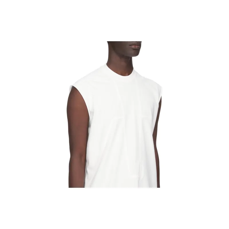RICK OWENS Splintered Tarp Cotton Tank Top-4