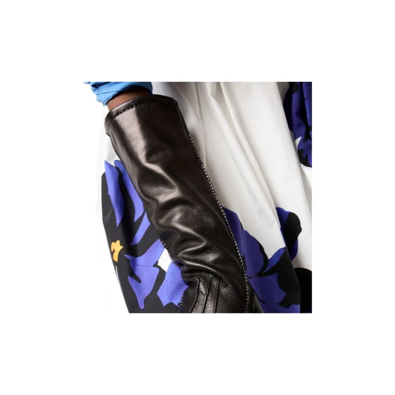 MIU MIU Poplin And Jersey Printed Skirt 'White/Purple'-4